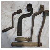 2 Vintage Hand Cranks, Wood Stove Shaker Handle &