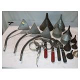 3 Funnels w/ Screens & Adjustable Spouts &