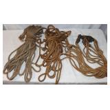 3 Bundles of Rope w/ 1 Metal Pulley