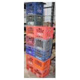 12 Plastic Milk Crates: Clover Leaf, Deans,