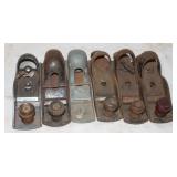 6 Vintage Smooth & Ridged Bottom Hand Planers: