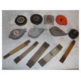 50' Tape Measurers, Line Chalk, Folding Rulers;