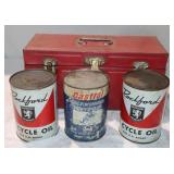2 Rockford & 1 Castrol 1 Qt. Oil Cans;