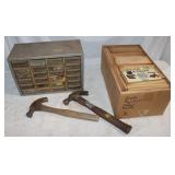 13'x6'x9' Hardware Bin w/ Hardware, 2 Hammers,