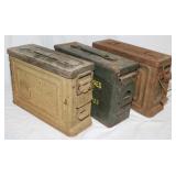 3 Empty Ammo Boxes, 1) 11'x4'x7' & 2) 10'x4'x7'
