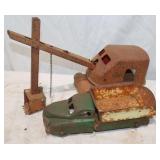 2 Vintage Metal Toys: Dump Truck & Excavator
