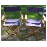 2 Folding Director Chairs, 22"x17"x34"