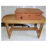 Wood Coffee Table 36x17.5x17" & wood box 19x12x6"
