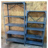 2 Metal Shelves: 36x16x73, 31x12x61"