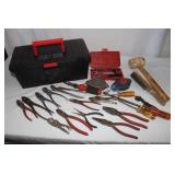 Tool Box w/Tools Screwdriver, Mallet,ï¿½