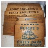 9 Vintage Wood Box Advertising Ends