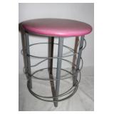 Pink Cushion Spiral Stool, 17" Tall