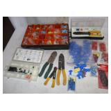assorted Solder, Wire Connectors, tools