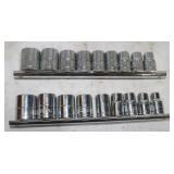 3/8" Socket Sets: 9) SAE-1/4"-3/4" &