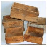 5 vintage Wood Boxes, Cross Shoe Line, Campell