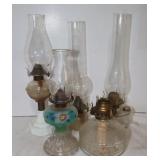 5 Oil Lamps, 7"-16.5"