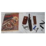 Antique Knives Book w/ 3 Sheaths & 6 Pocket