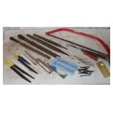 Saws & Files: 24" Bow saw, Sawzall blades,