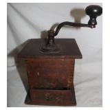 Vintage Dovetail Coffee Grinder, 7"x7"x12"