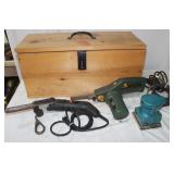 Wood Box w/ corded sanding tools
