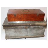 2 Wooden Boxes; 28x12x8" & 35x15x15"