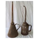 2 Large Oil Cans: 17" & 16"