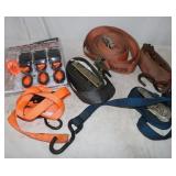 8 mixed Ratchet and Tie Down straps