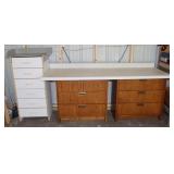 3 cabinets & 1 counter top, 2 x 3 drawer 30x18x30"