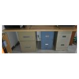 3 Filing Cabinets w/ a Counter Top;