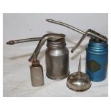 4 Vintage Oiler Cans: Squirt 4", 2", 3", 5"