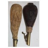 2 Vintage Gun Powder Flasks