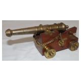 Miniature Brass Cannon 8.5"x3.5"