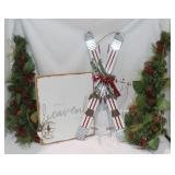 Holiday Decor w/ Skis And Sign: