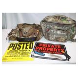 Camo Bags, Knives, and Signs;