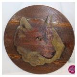 Hand-Carved Wood Wolf Wall Plaque