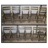 11 Wooden Ladder Back Folding Chairs