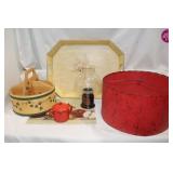 Powell Tray, Caddy, Teapot, Lamp, Cutting Board