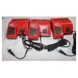 3 Milwaukee M12 M18 Battery Chargers