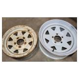2 Steel Trailer Wheels;