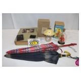 Heirloom Bible, Perfume Lamp, Umbrellas,