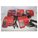 5 Milwaukee M12 M18 Battery Chargers;