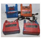 4 Milwaukee M18 Battery Chargers