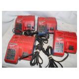 4 Milwaukee M12 M18 Battery Chargers