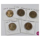 5 Sacagawea Dollar Coins: