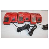 3 Milwaukee M12 M18 Battery Chargers