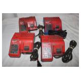 4 Milwaukee M12 M18 Battery Chargers