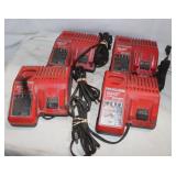 4 Milwaukee M12 M18 Battery Chargers
