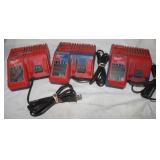 3 Milwaukee M12 M18 Battery Chargers