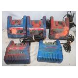 5 Milwaukee M18 Battery Chargers