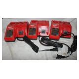 3 Milwaukee M12 M18 Battery Chargers